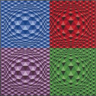 Victor Vasarely - Abbadsigned ; Signed, Inscribed, Titled And Dated 1982 On The Back; Acrylic On Canvas.