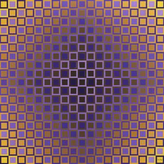 Victor Vasarely - Alom - I. Violet/Yellow