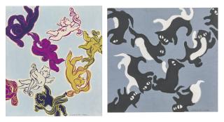 Victor Vasarely - Cats [Two Works], 1946, 1940