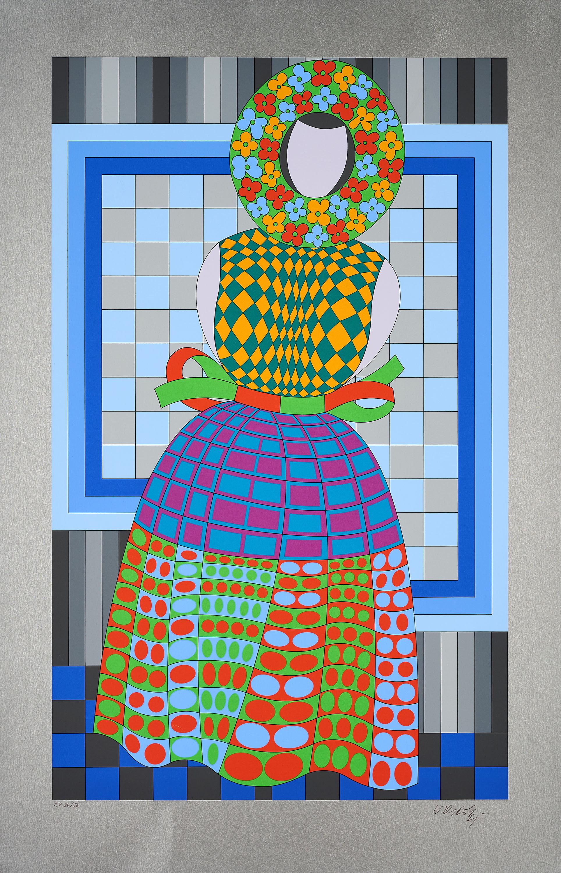 Victor Vasarely - Fille Fleur.