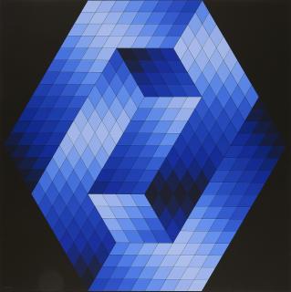 Victor Vasarely - Gestalt Blau.