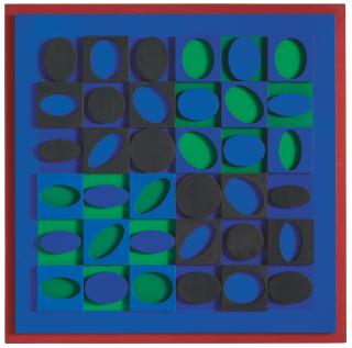 Victor Vasarely - Noir-Vert-Bleu