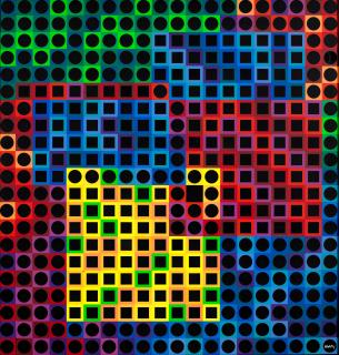 Victor Vasarely - Orion Noir Negative (Multiple)
