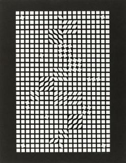 Victor Vasarely - Tlinko (weiß auf schwarz)