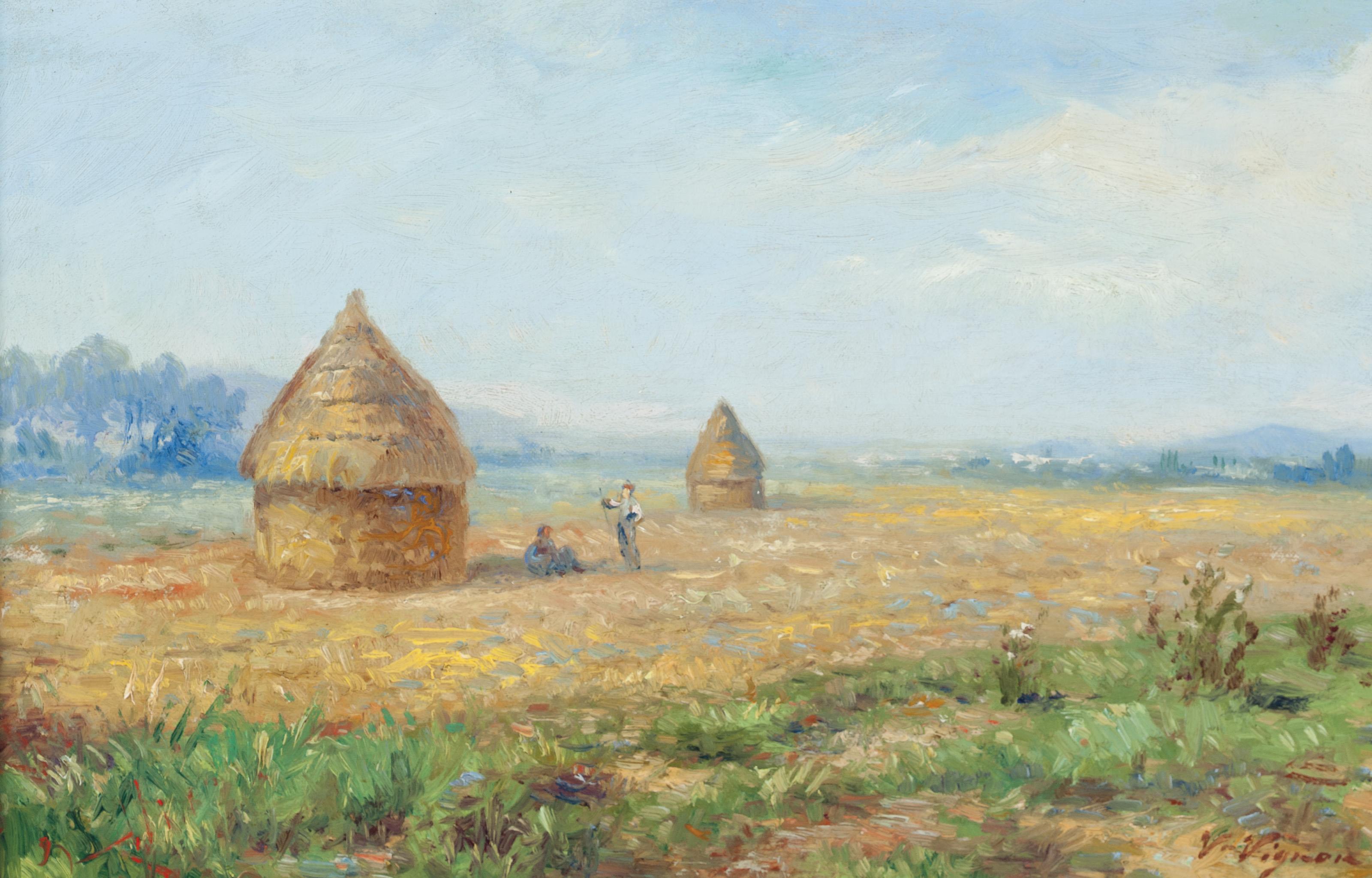 Victor Vignon - Champ De Blé Avec Les Mueles