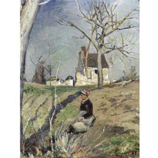 Victor Vignon - La Fermière Devant La Maison