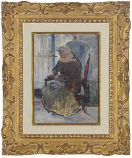 Victor Vignon - Lady resting in a chair by a window