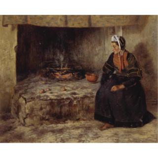 Victor Vignon - Sitting By The Hearth