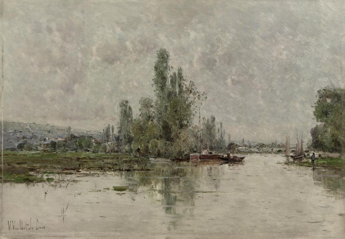 Victor Viollet-Le-Duc - Bords de la Seine-Environs de Vernon: The River Seine near Vernon, France