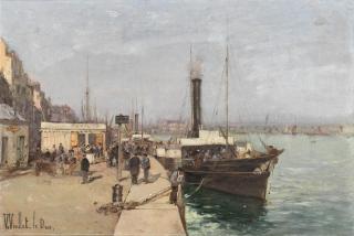 Victor Viollet-le-Duc - Dockside activity, possibly Le Havre