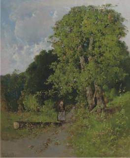 Victor Viollet-Le-Duc - La fôret a l\'Isle Adam, Seine et Oise: gathering wood in the forest