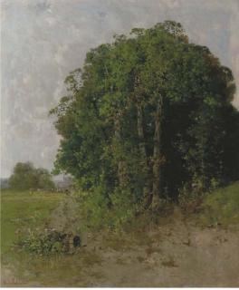 Victor Viollet-Le-Duc - La fôret a l\'Isle Adam, Seine et Oise: resting on a forest path