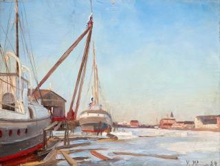 Victor Westerholm - Harbour In Winter.