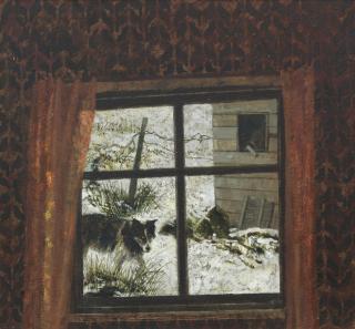 Victoria Crowe OBE RSA RSW - Laddie at the Window