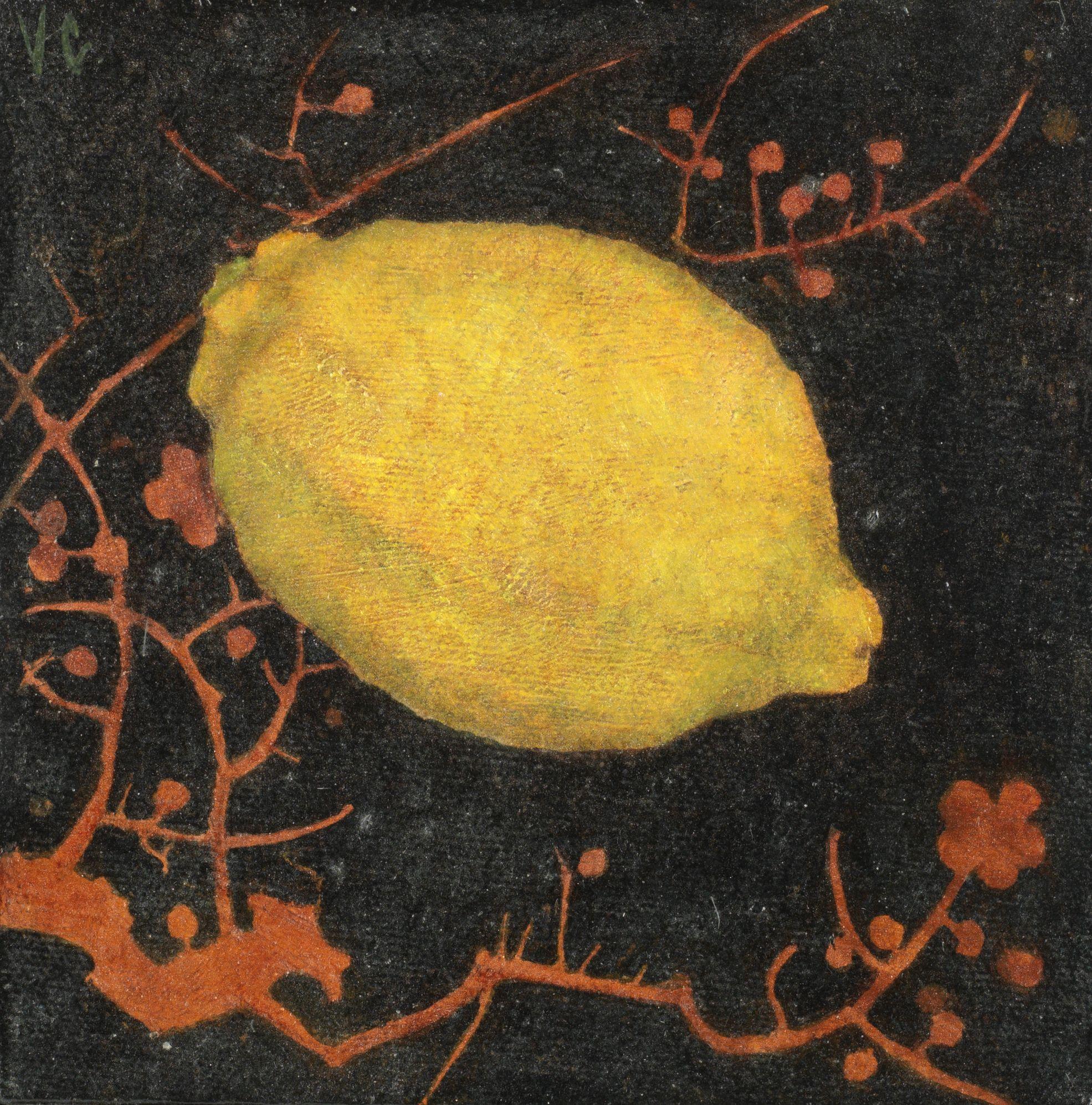 Victoria Crowe Obe Rsa Rsw - Lemon On Black Lacquer