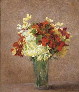 Victoria Fantin-Latour - Bouquet De Printempsvictoria Fantin-Latour, Née Dubourg ; Flowers In A Vase ; Signed Lower Right ; Oil On Canvas