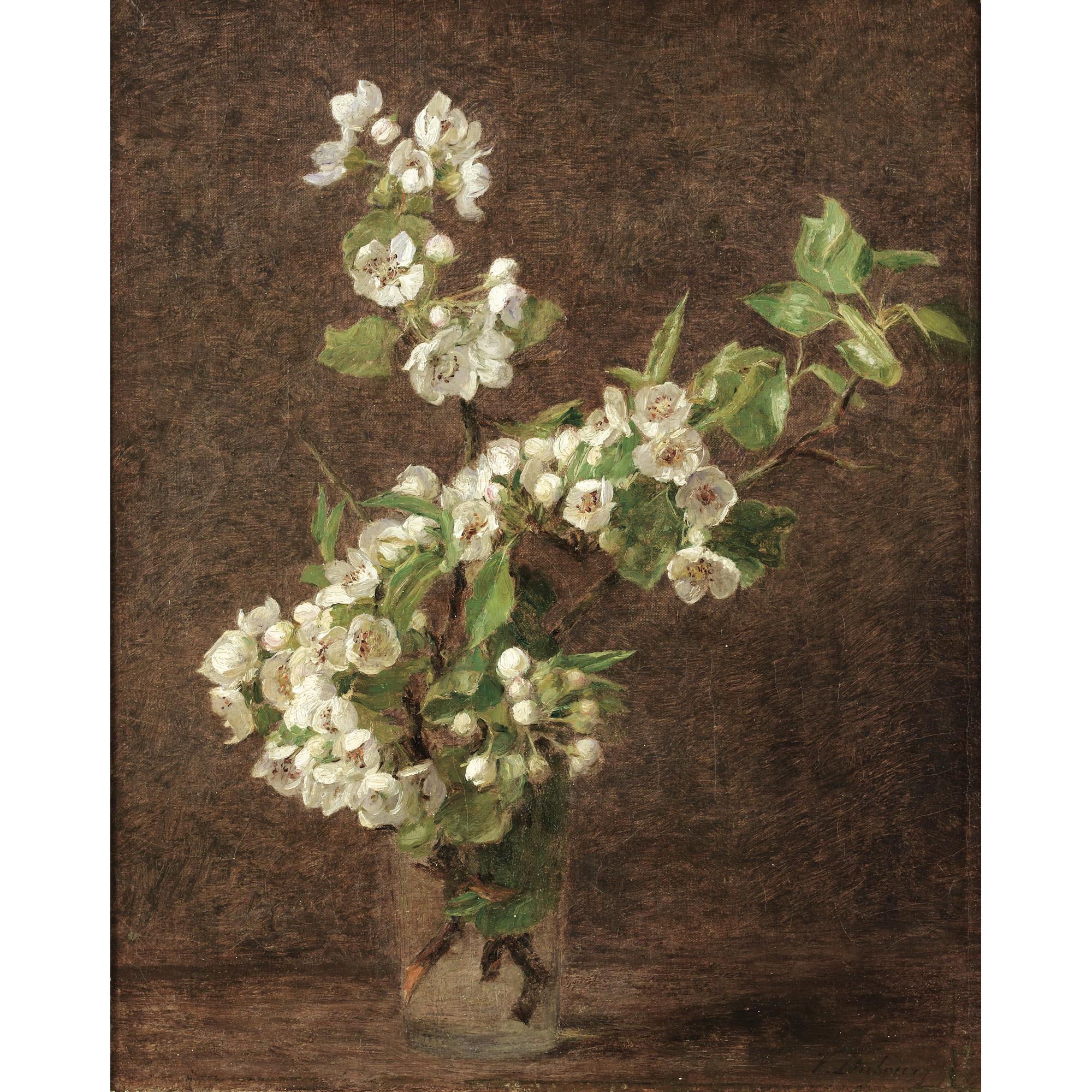 Victoria Fantin-Latour - Fleurs De Pommiersvictoria Fantin-Latour, Née Dubourg; Apple Tree Flowers; Signed Lower Right; Oil On Canvas
