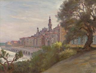 Viggo Olaf Peter Langer - Before the promenade, Menton