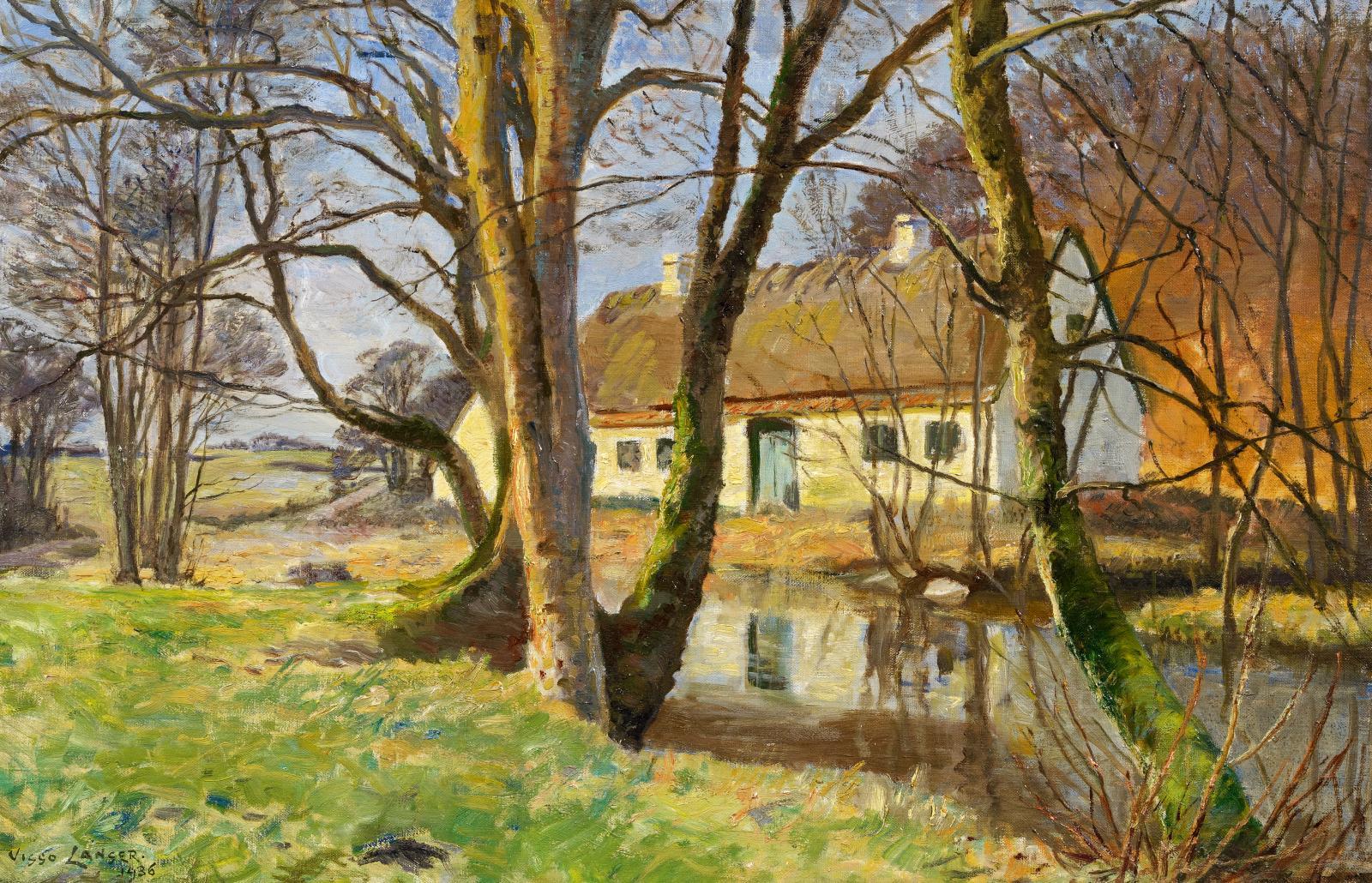 Viggo Olaf Peter Langer - »Mölle(?)ase ved Jyderup«. Das Möllerhaus in Jyderup (Zealand)