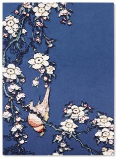 Vik Muniz - Bullfinch and Sweeping Cherry, from Small Flowers, after Hokusai from the series Pictures of Paper