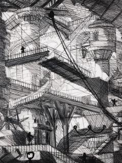 Vik Muniz - \'Carcere Vii, The Drawbridge, After Piranesi (Piranesi Prisons)\', 2002