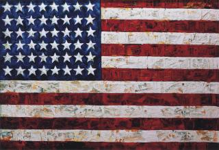 Vik Muniz - Flag, after Jasper Johns (Pictures of Pigment)