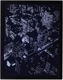 Vik Muniz - New York City by Night, After Berenice Abbott (from Pictures of Diamonds), 2004