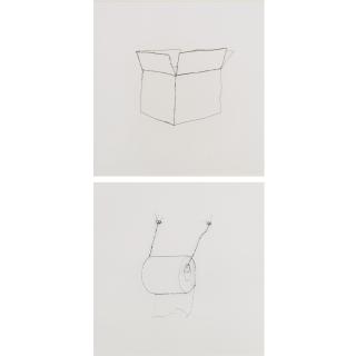 Vik Muniz - Paper & Wire I And Paper Box; Two Works (From Pictures In Wire Series)