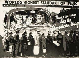 Vik Muniz - Pictures Of Papers Series: Bread Line During The Louisville Flood, Kentucky, 1937, After Margaret Bourke-White