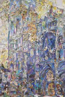 Vik Muniz - Rouen Cathedral (Monet or the Triumph of Impressionism, Daniel Wildenstein) p. 290. The Portal and the Tour D\'Albane (Morning Effect), 1893 Series of Repro