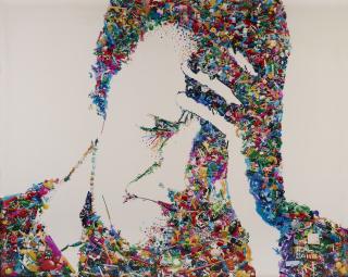 Vik Muniz - Self-Portrait, (I am too sad to tell you), after Bas Jan Ader, (from \'Rebus\'), 2003