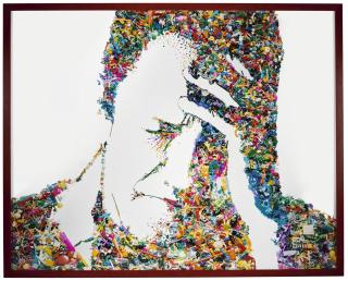 Vik Muniz - Self-Portrait (I Am Too Sad To Tell You, After Bas Jan Ader) (Rebus)