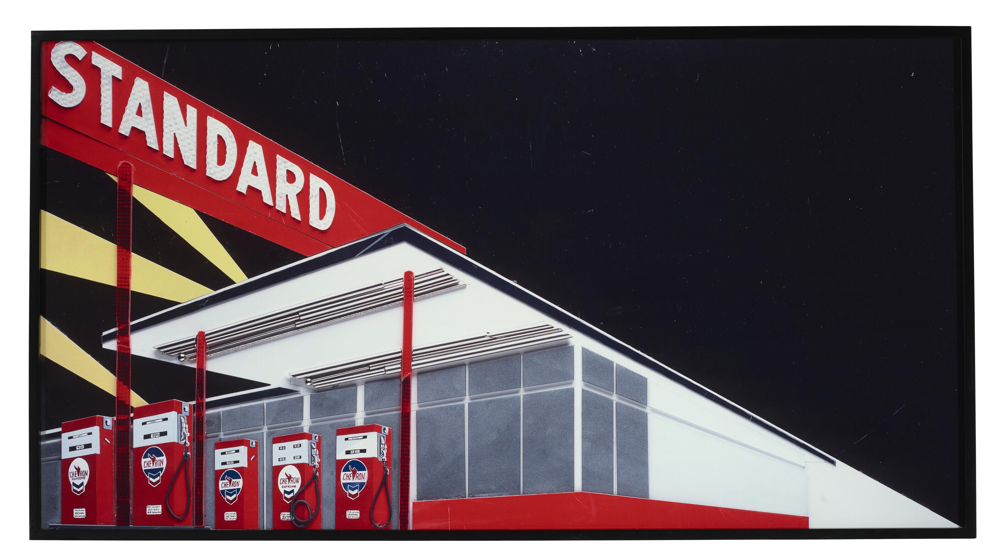 Vik Muniz - Standard Station (Night), after Ed Ruscha (from Pictures of Cars), 2008