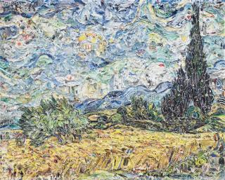 Vik Muniz - Wheat Field with Cypresses, after Van Gogh from Pictures of Magazines 2, 2011