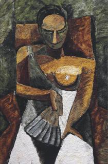 Vik Muniz - Woman with Fan, after Picasso (Pictures of Pigment)