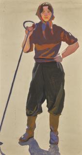 Viktor Efimovich Popkov - Portrait Of A Girl, Khakassia From The Series Abakan-Taishet