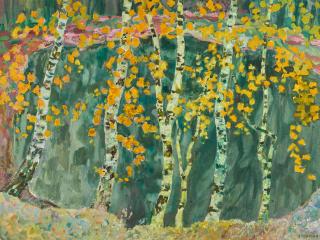Viktor Leonidovich Templin - Birch Trees in Autumn