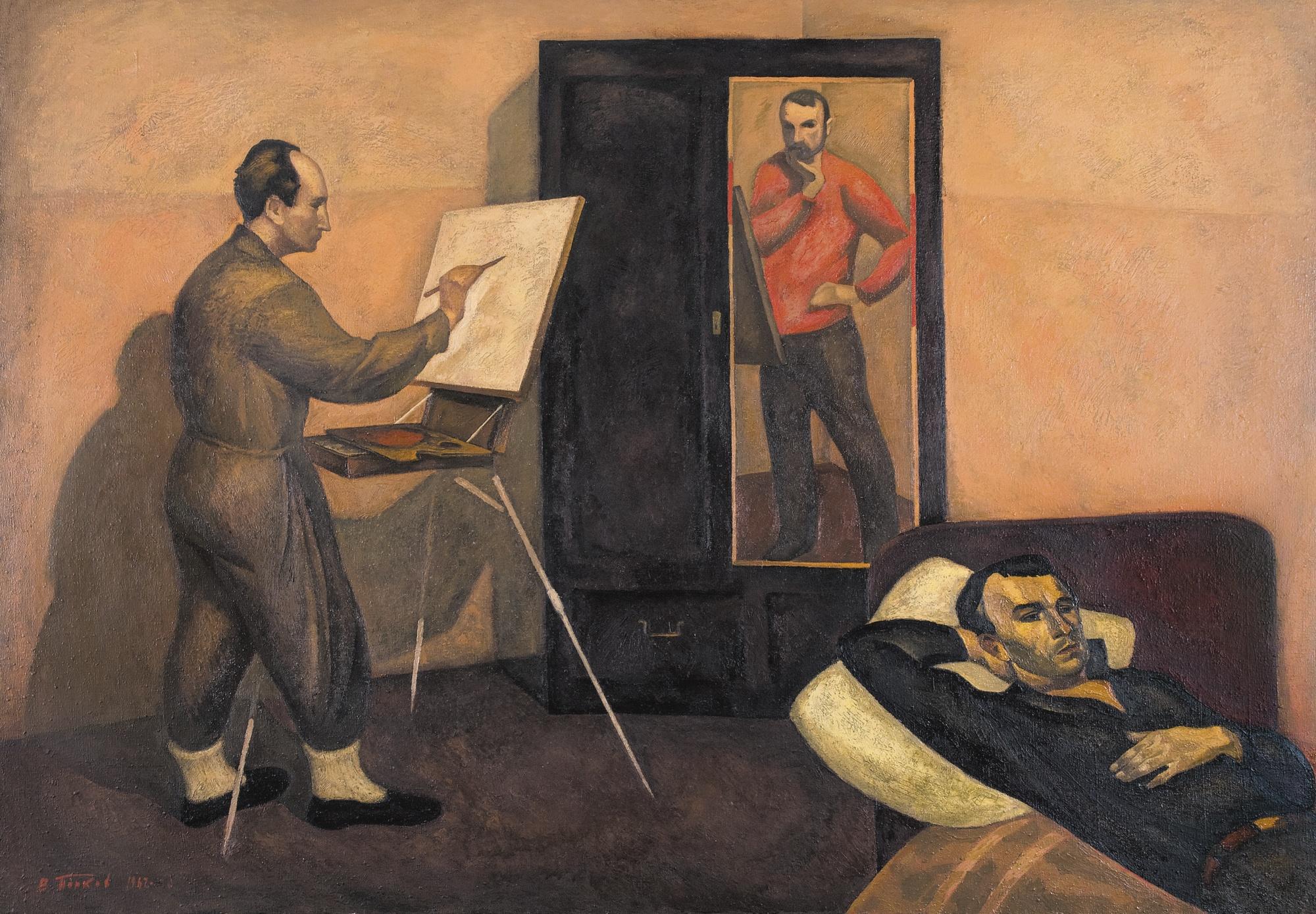 Viktor Popkov - Three Artists