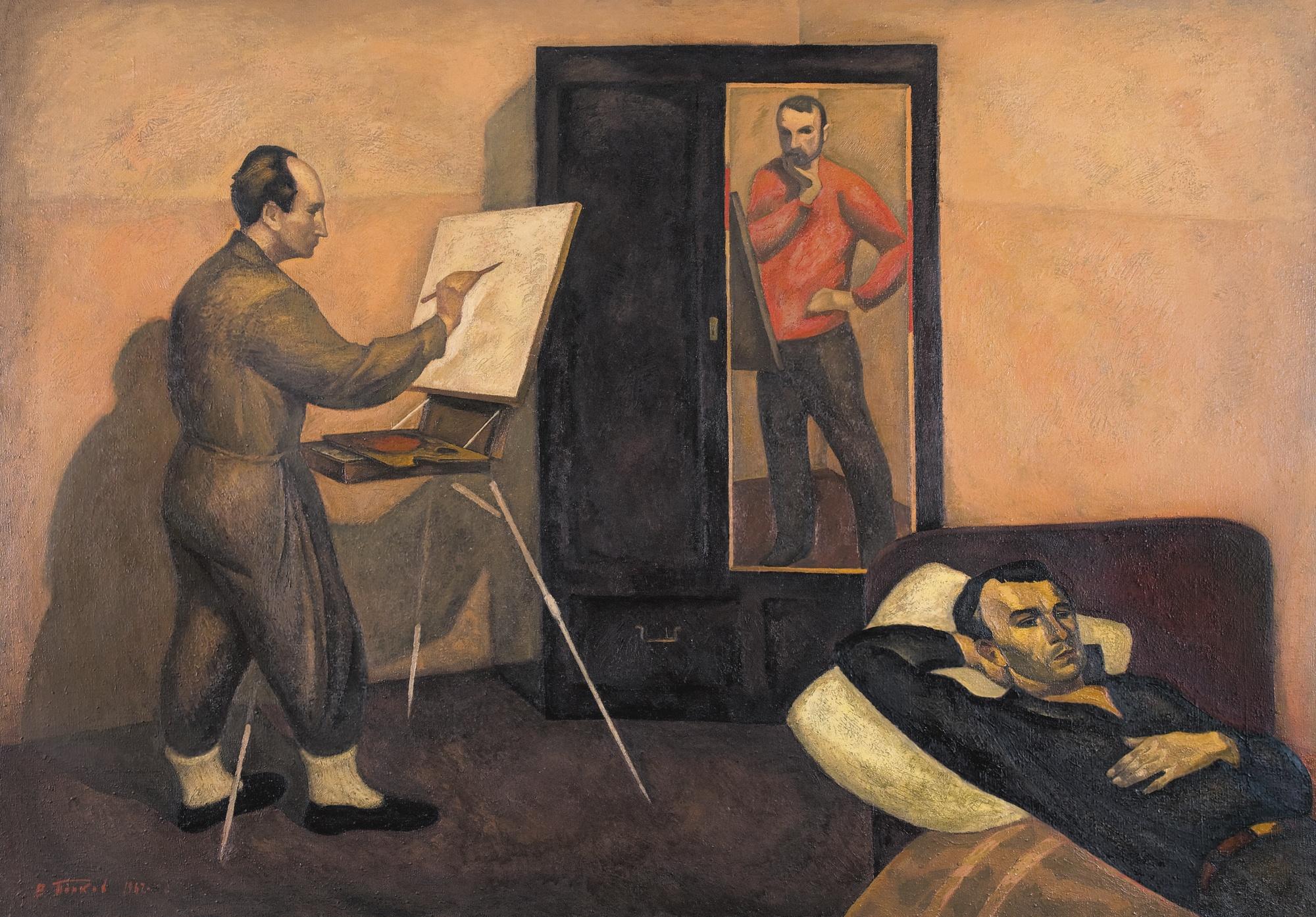 Viktor Popkov - Three Artists