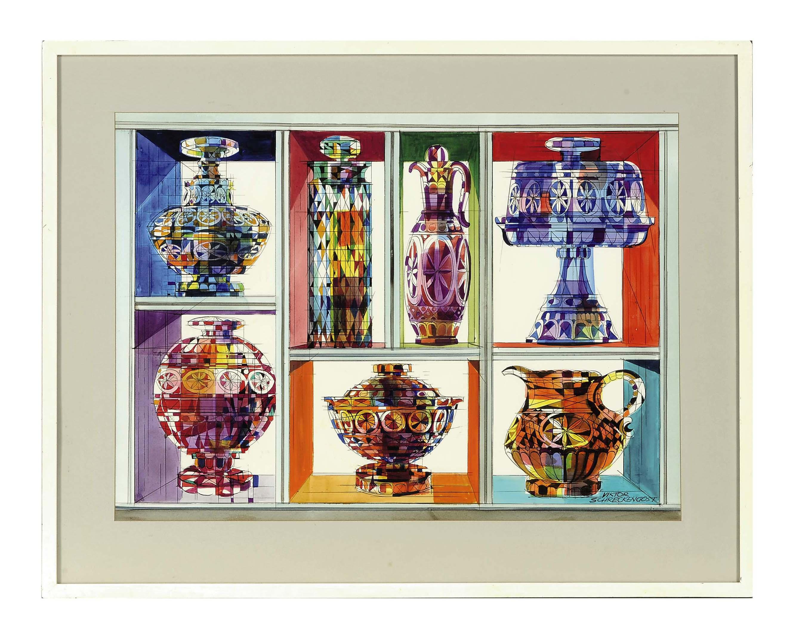 Viktor Schreckengost - Designs for glass vessels