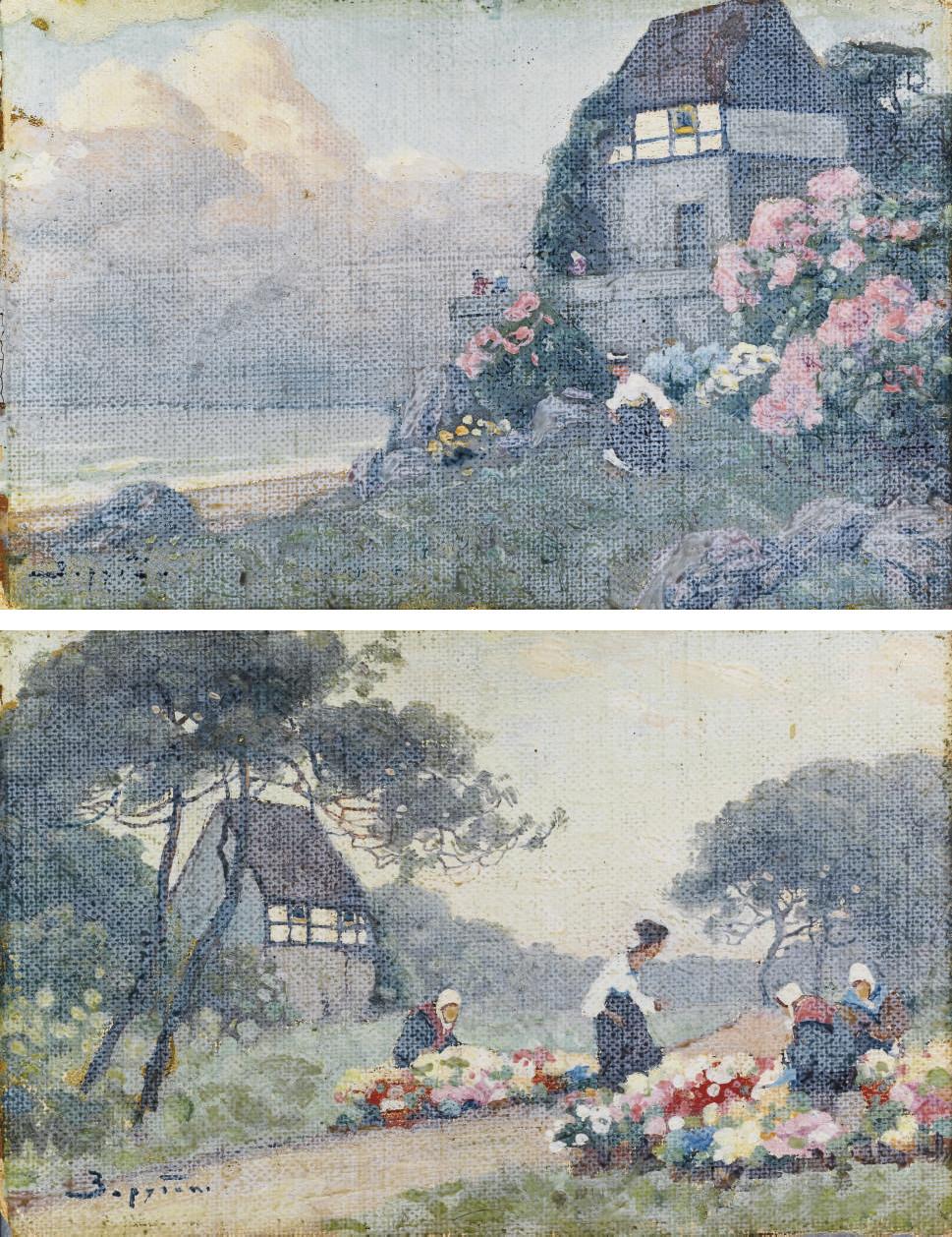 Viktor Zarubin - Gathering flowers; and By the sea