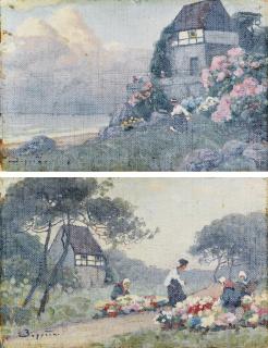 Viktor Zarubin - Gathering flowers; and By the sea