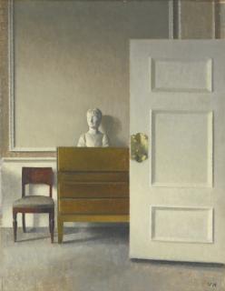 Vilhelm Hammershøi - Danish interior With A Bust