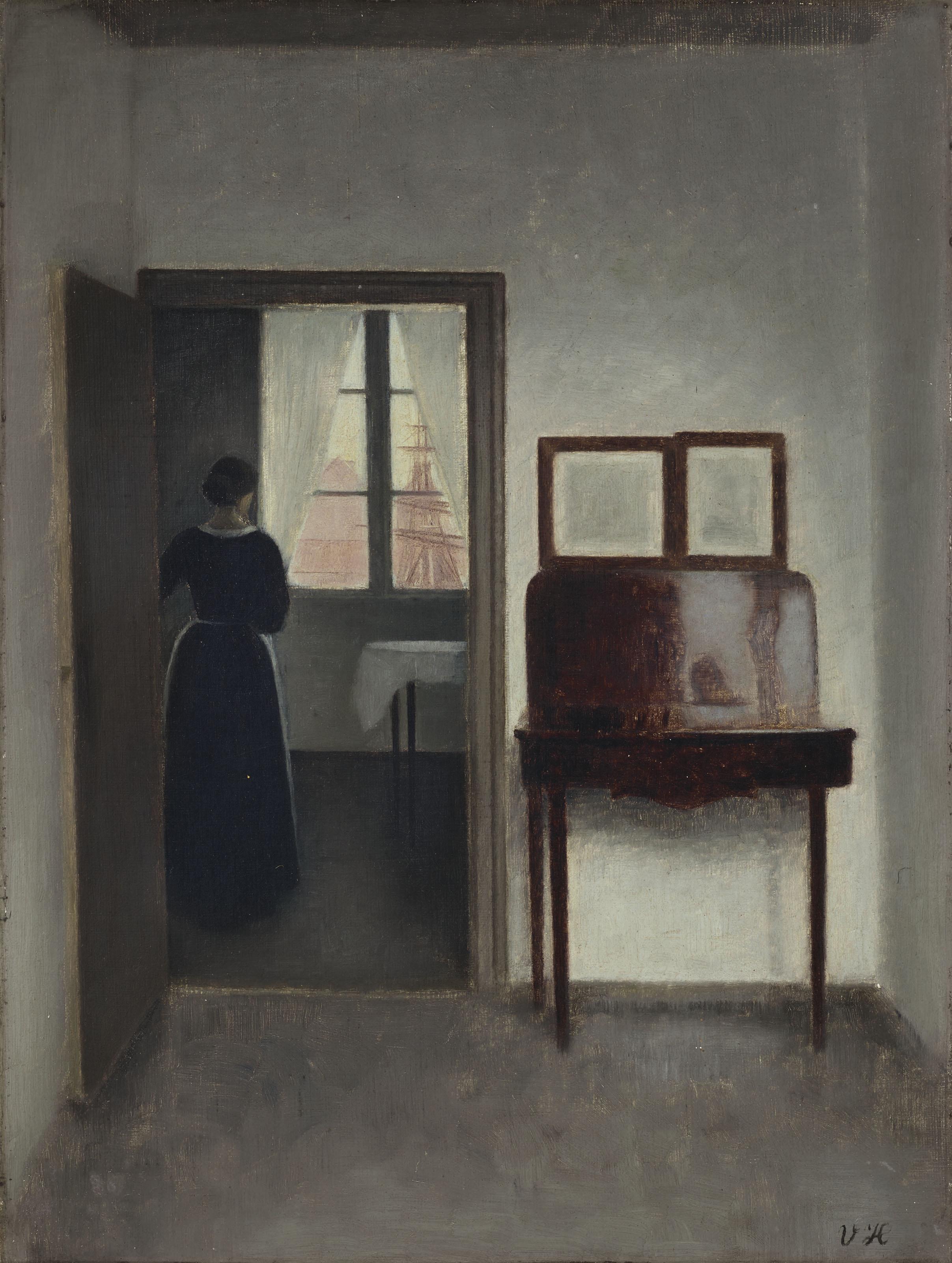 Vilhelm Hammershøi - Interior With A Woman (Stue Med En Kvinde)