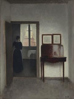 Vilhelm Hammershøi - Interior With A Woman (Stue Med En Kvinde)