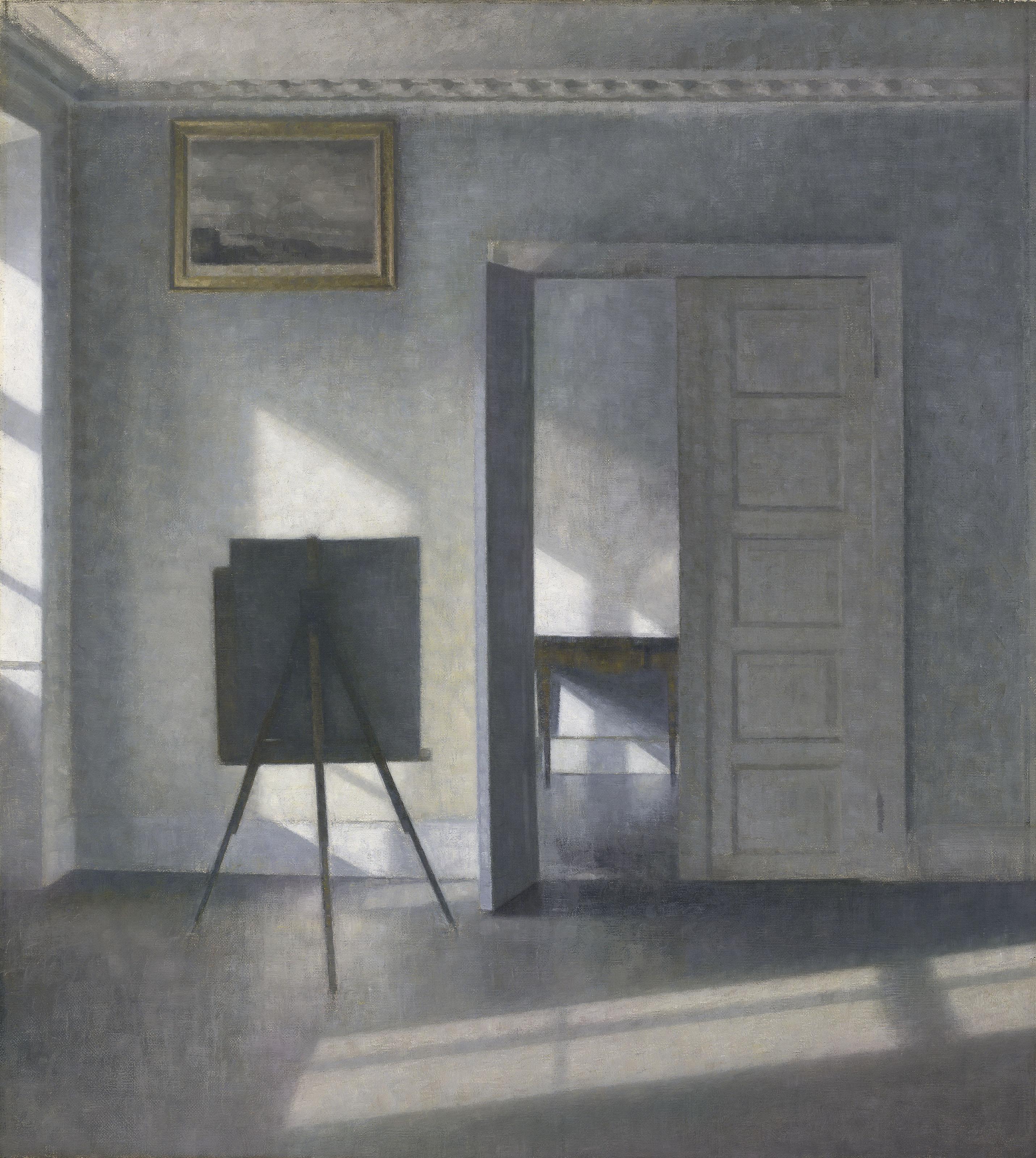 Vilhelm Hammershøi - Interior with an Easel, Bredgade 25