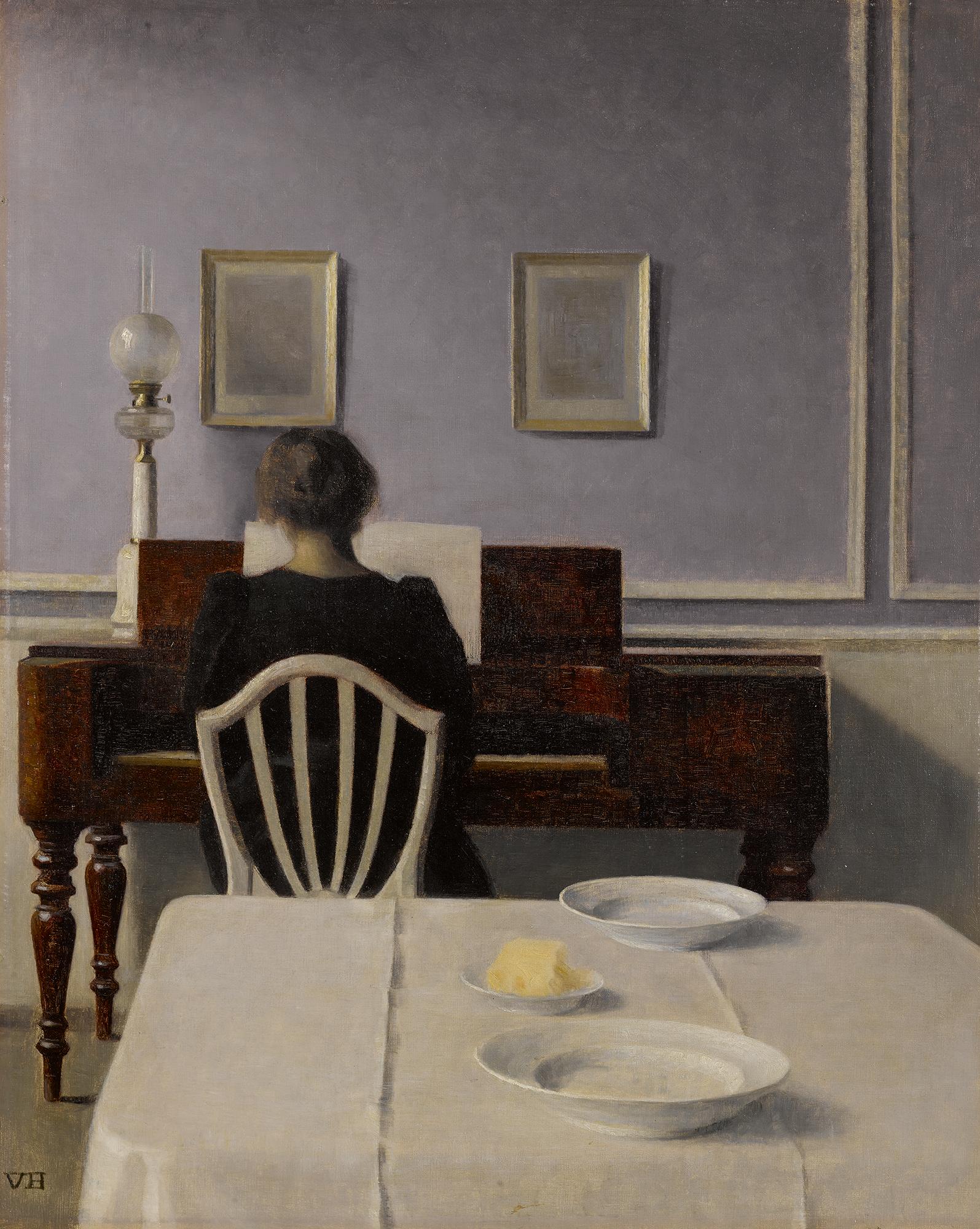 Vilhelm Hammershøi - Interior With Woman At Piano, Strandgade 30