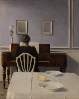 Vilhelm Hammershøi - Interior With Woman At Piano, Strandgade 30