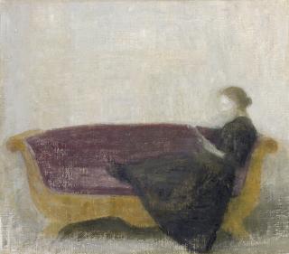 Vilhelm Hammershøi - Laesende dame i sofa (Reclining lady on a sofa)