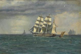 Vilhelm Karl Ferdinand Arnesen - The barkentine  Gerson M....... off Copenhagen headed for Kartrup